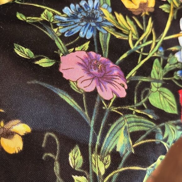 H & M Black Viscose Floral Long Sleeve Dress, size 14! - Picture 8 of 11